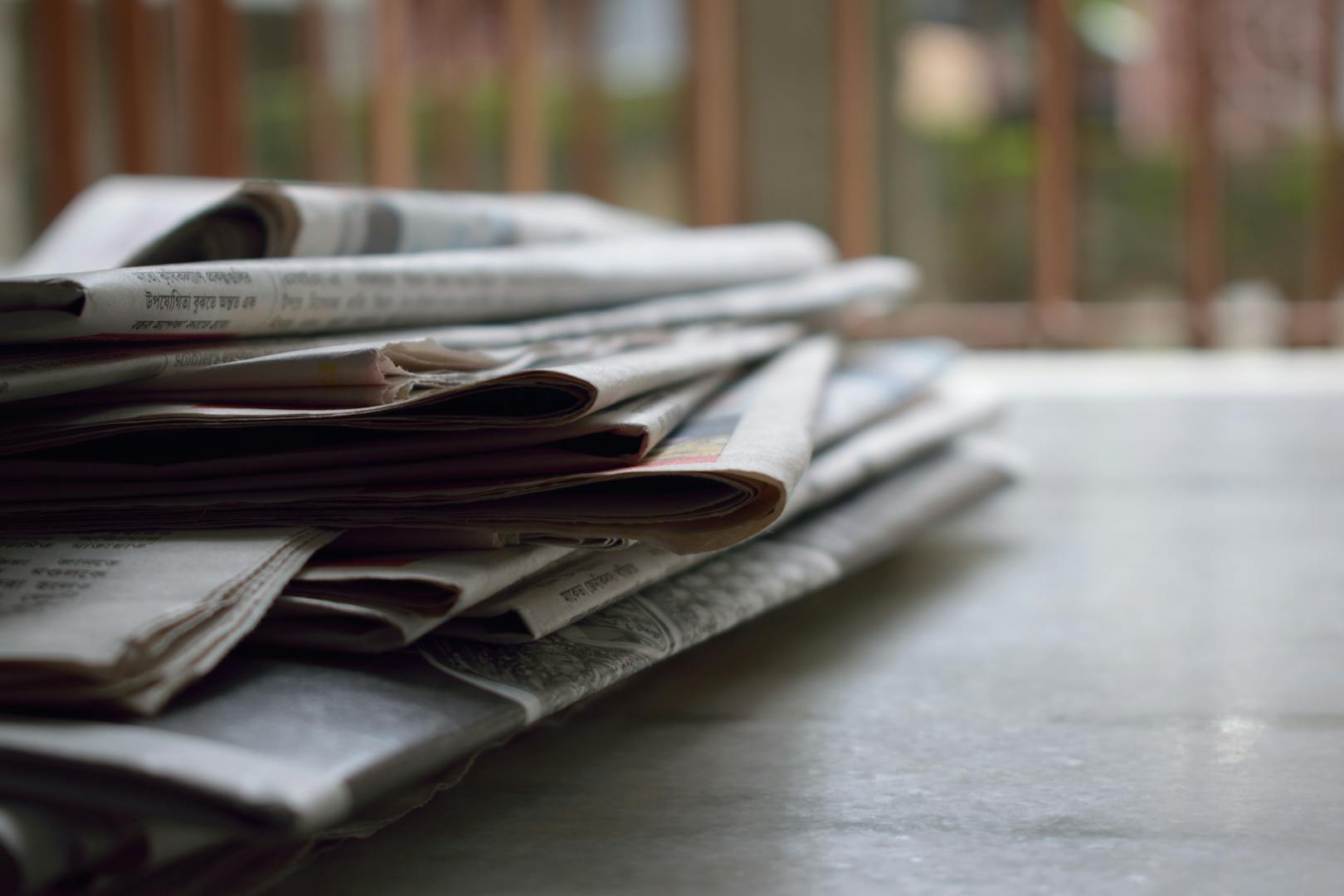 Newspaper close-up — journalism and reporting